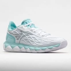Mizuno Wave Enforce Tour AC Women's White/Tanager Turquoise -All Shoes Sales 117145 5